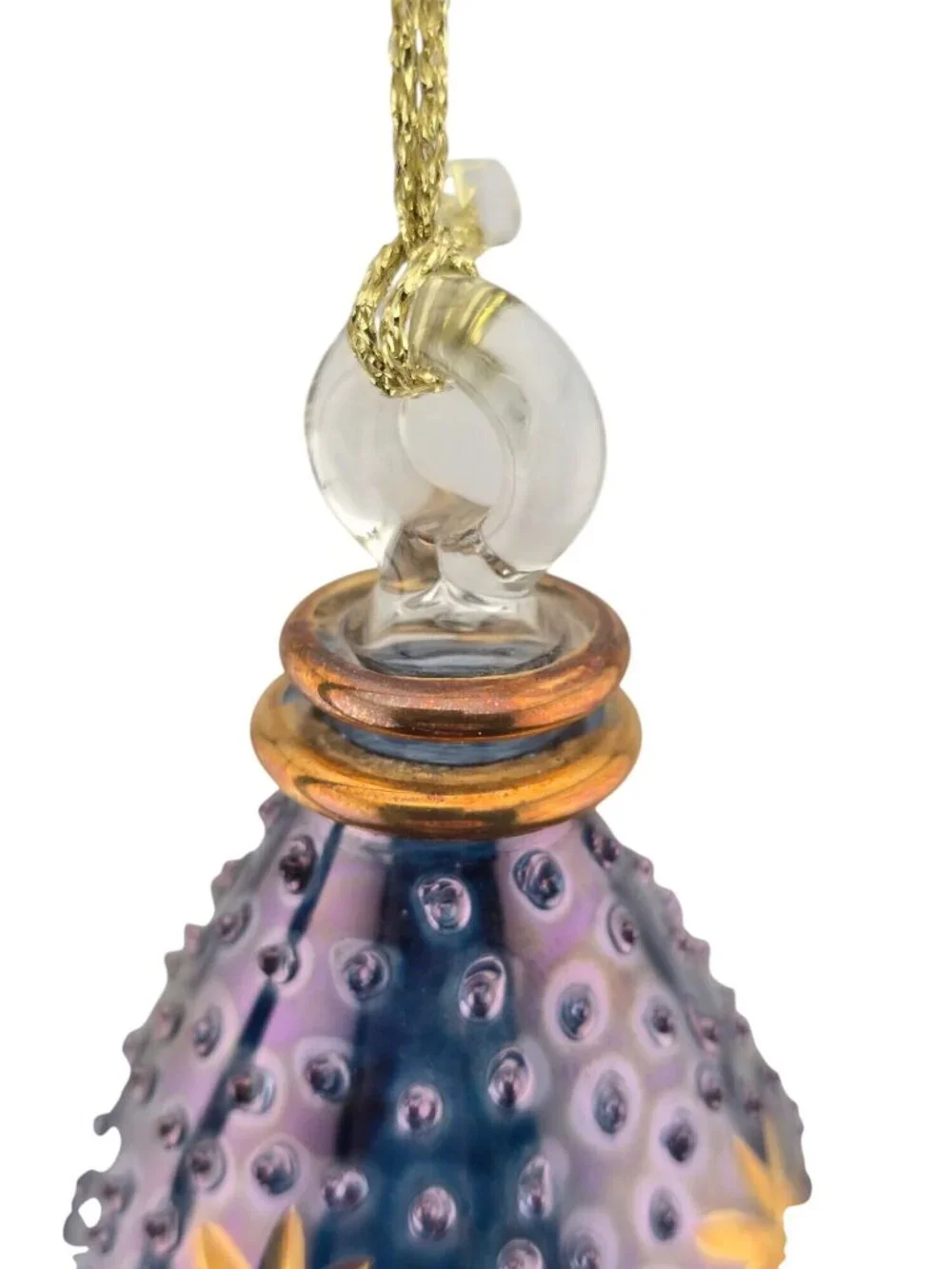 Kurt Adler Luxor Purple & Gold Glass Ornament Crystal Drop Egyptian 24-kt accent